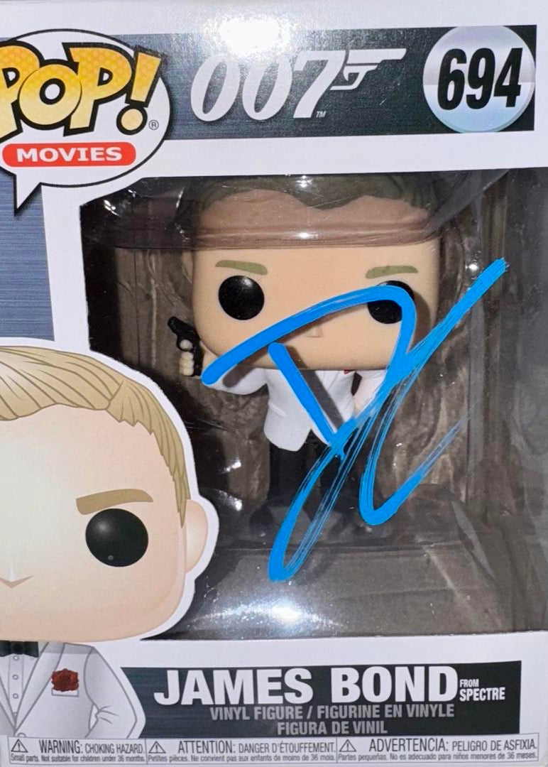 Daniel Craig Signed Funko Pop #694 James Bond (Blue Ink) - Beckett COA #1